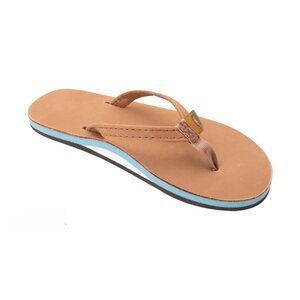 Rainbow Women's Single Layer Classic Leather with Arch Support Narrow Strap Tan